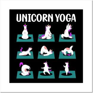 Yoga Unicorn Funny Cute Magical Namaste Meditation Posters and Art